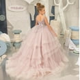 thumbnail image 2 of Drtj Flower Girl Dress V-Neck Tulle Appliques Flower Girl Dresses Lace Princess Pageant Dress Sized 2-14T, 2 of 6