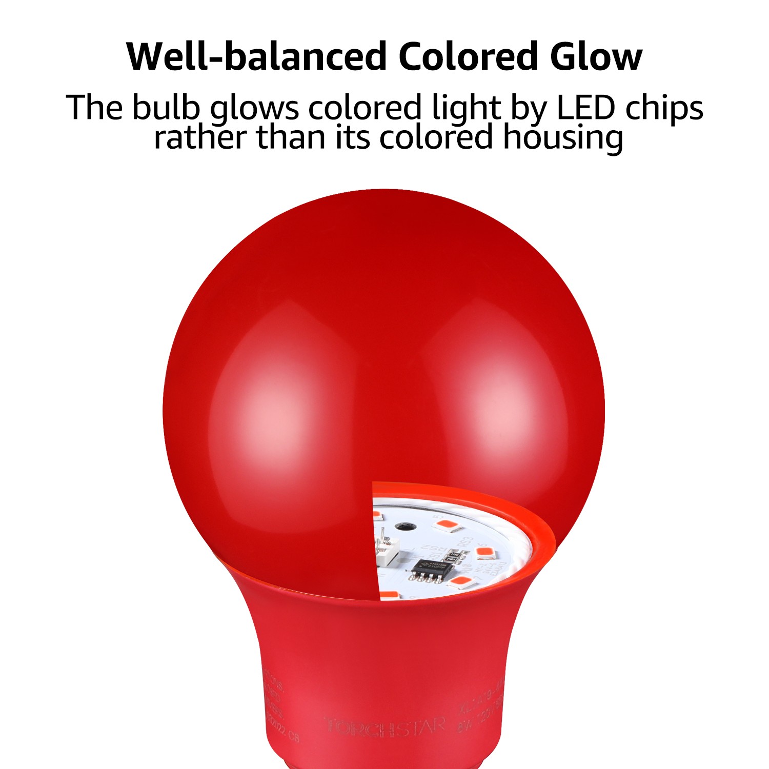 LED A19 Red Bulbs, 8W (40W Equivalent) Light Bulb, E26/E27 Base, Outdoor Bug Free Lights for Porch, Patio, Backyard, Entry Way, Pack of 12