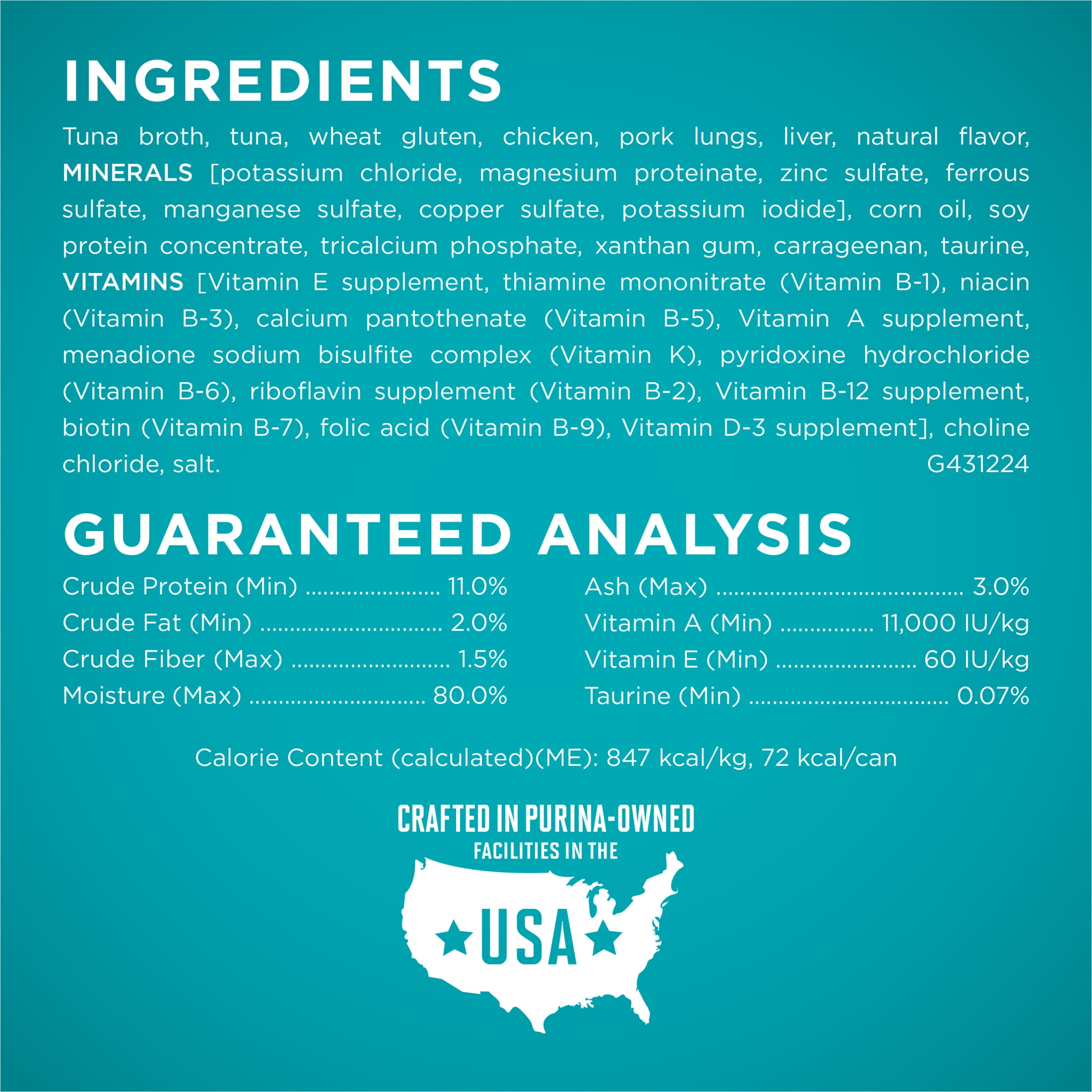 Purina ONE Natural, High Protein Wet Cat Food, Tuna Recipe in Sauce