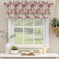 thumbnail image 2 of 2 Pack Pink Spring Floral Valances for Windows Bedroom Living Room Window Treatments, Vintage Summer Botanical Rod Pocket Valance Drapes Short Kitchen Curtains Over Sink 42"x12", 2 of 8