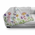 thumbnail image 3 of Tulip Soft Flannel Fleece Throw Blanket, Floral Set Different Type of Flowers on Grass Hope Seasonal Illustration Art, Cozy Plush for Indoor and Outdoor Use, 70" x 90", Multicolor, by Ambesonne, 3 of 6