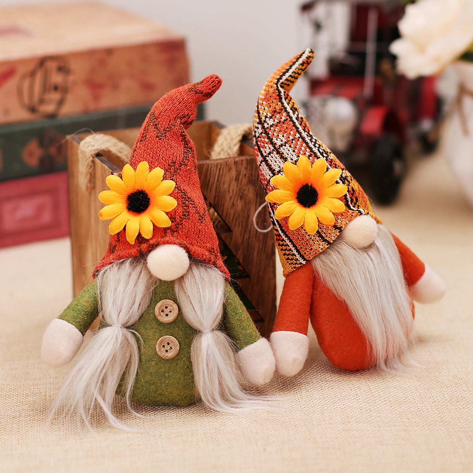 Thanksgiving Gnomes Decorations for Home,2Pcs Fall Gnomes Plush Table ...