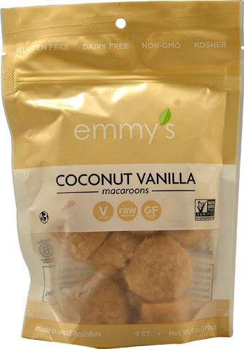 Emmy's Organics Macaroons Coconut Vanilla -- 6 oz pack of 1 by Emmy's Organics