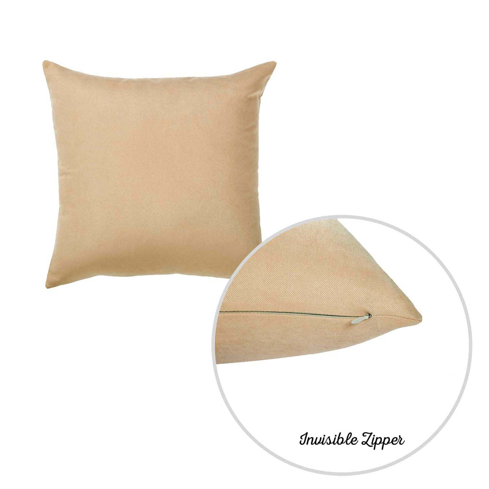 Honey Set of 4 Decorative Throw Pillow Cover Solid Color 20" x 20" Beige Square Pillowcase for Couch, Bedding