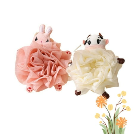 Bath Sponge for Kids – Cartoon Animal Mesh Body Scrubber Soft Shower Sponge | Suitable Daily Cleaning Personal Hygiene Skin Care Bathroom Play Fun Children Gentle Bathing Accessory