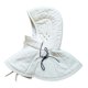 thumbnail image 2 of Gorro protector de cuello con diseño retro, gorro acolchado grueso para cosplay. Blanco, 2 of 9