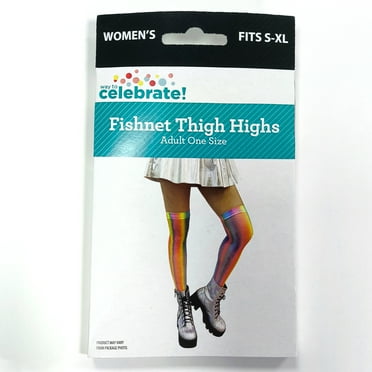 Multicolor Rainbow Thigh Highs, For Adults, One Size Fits Most, by Way To Celebrate