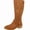 Brown, variant on WAVSUF Women's Mid Calf Suede Boots Soft Sole Round Toe Wide Width Winter Daily Chunky Boots Black 6