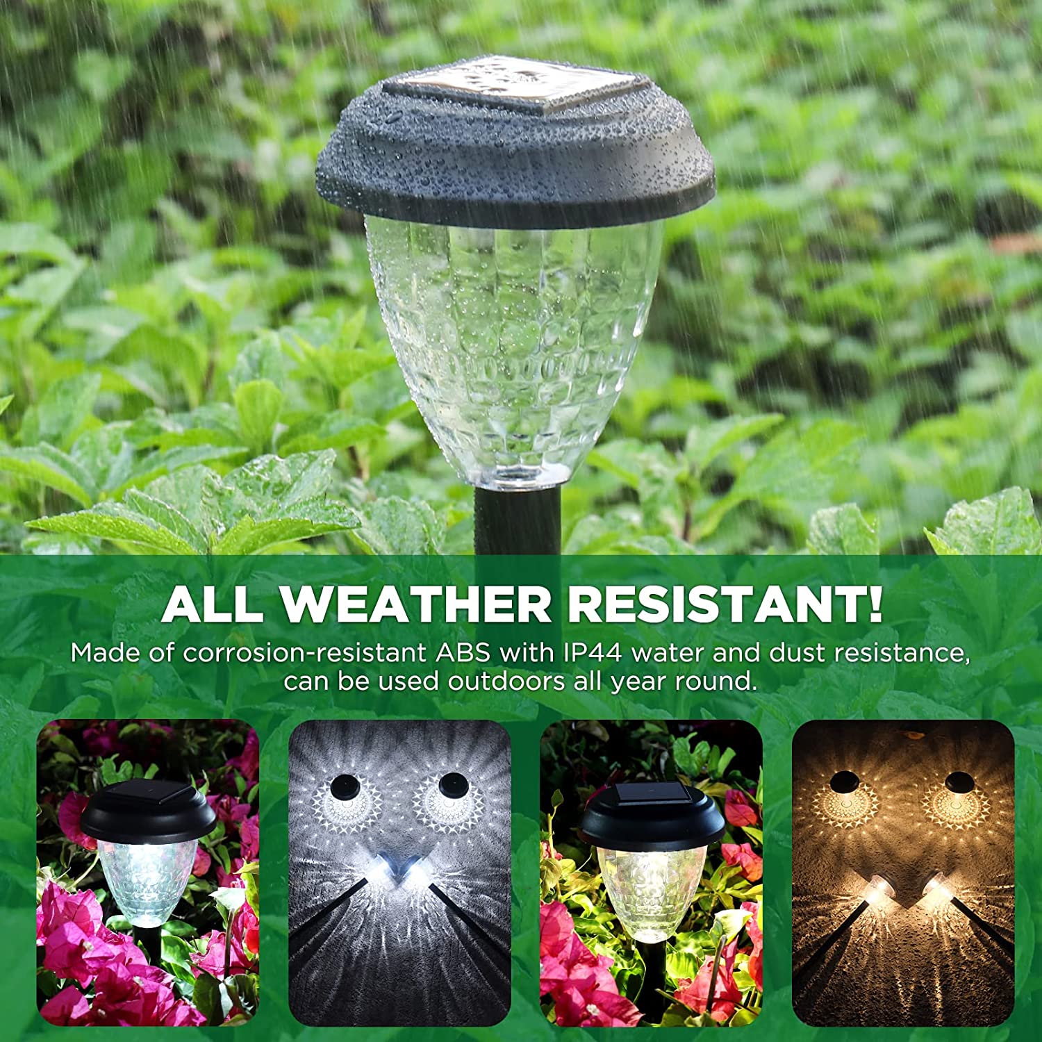 Luosen Super Bright Solar Lights Outdoor Waterproof Pack, Up to 12 Hrs Solar  Powered Outdoor Pathway Garden Lights Auto On/Off, LED Landscape Lighting  Decorative for Walkway Patio Yard