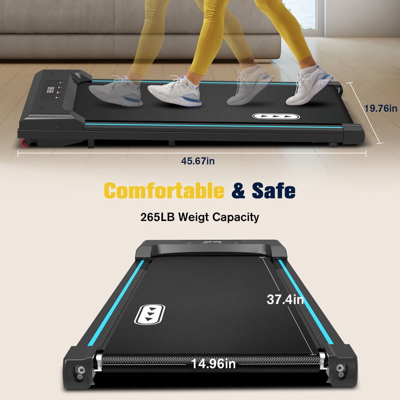 Redliro Walking Pad Under Desk Treadmill 265LBS 2.25HP Running Machine for Home Office, Black