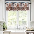 thumbnail image 5 of Christmas Candy Valances for Windows Pink Ginger Bread House Xmas Tree Snowflake Rod Pocket Curtain Valance Window Treatment Short Curtains for Kitchen Living Room, 60"x18", 5 of 5