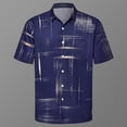 thumbnail image 4 of Kalauyu Button Down Shirts for Men Plaid Print Short Sleeve Shirts Casual Button-Up Blouse Summer Beach Outdoor Daily Wear Tops, 4 of 5