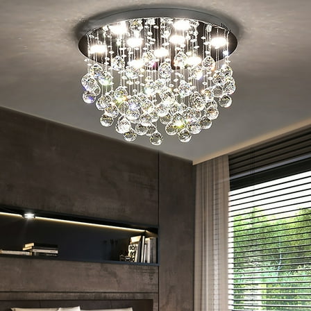 Miumaeov Luxury K9 Crystal Pendant Light Raindrop Ceiling Lamp Chandelier Lighting Fixture