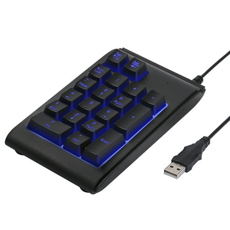 Backlit Keypad (HDE USB Color Changing Numeric LED Backlit Keypad for Laptop, Desktop, Computer PC, Full Size 19 Key)