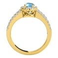 thumbnail image 4 of Rings for Women 1.68 Carat Diamond and Oval Shaped Blue Topaz Ring prong 10K Yellow Gold, 4 of 5