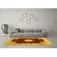 thumbnail image 3 of Ahgly Company Machine Washable Indoor Round Abstract Yellow Modern Area Rugs, 7' Round, 3 of 4