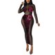 thumbnail image 1 of Gibobby Vestidos largos para mujer Vestido de moda para mujer Discoteca Lentejuelas Sexy Ver a través de Fiesta de moda Vestido de noche(Rojo,XL), 1 of 3