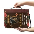 thumbnail image 2 of ZUXONGSY Butterfly Lion Rose Print PU Leather Bible Case Large Bible Cover Bag for Women Men be Strong in The Lord Bible Study Tools with Detachable Wristlet Strap Journal Case for Christian, L, 2 of 7