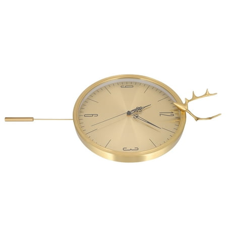 

Pendulum Clock Brass Antlers Withstand Erosion Hanging Timepiece Versatile Space High-transparent For Living Room Study Room Dining Room Office