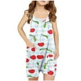 thumbnail image 2 of Favoffer Baby Pants Girls' Sweet Sleeveless Full of Cherry Plaid Print Jumpsuits Spaghetti Strap Loose Romper Long Pants with Pockets, 2 of 5