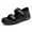 Black, variant on Womens Flat Casual Sandals Adjustable Straps, Non-Slip Rubber Outsole, Shock-Absorbing Heel