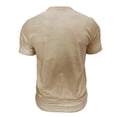 thumbnail image 5 of HOOMEUMY Men's Fashion Button Placket Short Sleeve Tops Lightweight Casual Basic Tees with Pocket for Daily Streetwear & Holiday Khaki L, 5 of 6