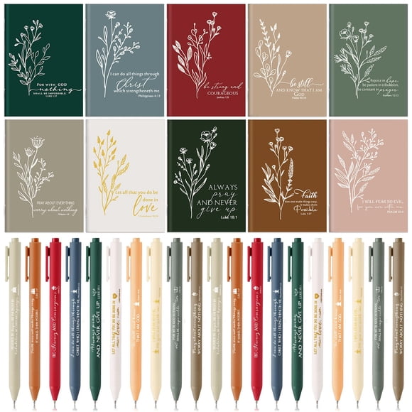 Set de regalo Fuutreo, 100 unidades, cuaderno de oración con versículos de la Biblia cristiana