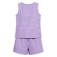 thumbnail image 6 of Karight Womens Gingham 2 Piece Set Sleeveless Tank Top High Waist Drawstring Shorts Summer Casual Beach Vacation Outfit, 6 of 6