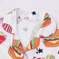 thumbnail image 5 of XIAONU Women's Burger Fries Soda Print Pajama Set Loose Short Sleeve Notched Collar Sleep Set Soft Fun Sleep Pajamas, 5 of 7