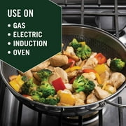 HexClad 12 inch Hybrid Stainless Steel Wok, Nonstick
