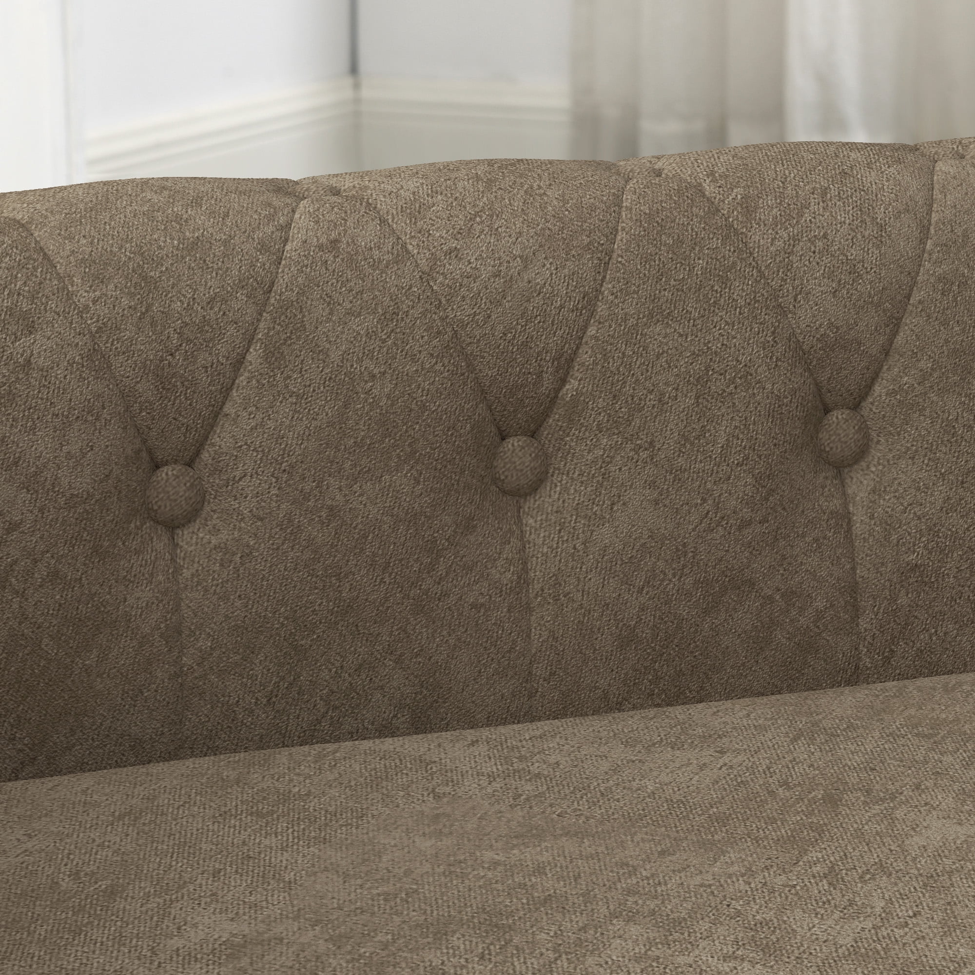 Noaman Elevated Dog Sofa Bed for Small & Medium Dogs, 40"x23"x16" Rectangular Pet Bed with Linen Fabric, Modern Brown Dog Couch, Supports Up to 100lbs