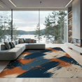 thumbnail image 2 of ODIKA 8'x10' Washable Area Rug Non-Slip Chair-Friendly Mat Front Door Contemporary Asymmetrical Paint Smear Abstract Bedside for Dining Room, Large Office, Lounge, 2 of 7