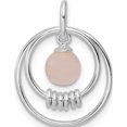 thumbnail image 4 of Sterling Silver Polished Pink Quartzite In Circles Pendant (22 X 16.5) Made Thailand -Jewelry By Sweet Pea, 4 of 7