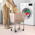 thumbnail image 1 of Cesta de lavandería con ruedas Rolling Laundry Hamper Organizador de canasta de ropa de marco de metal resistente para hotel para Hotel Farmhouse, 1 of 8