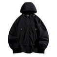 thumbnail image 2 of Dianli UPF100+ Thin Breathable Skin Coat, Long Sleeve Hooded Sun Protection Hoodie, Lightweight Anti UV Outdoor Sports Outwear for Men Black M, 2 of 8