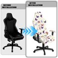 thumbnail image 5 of Jiueut Colorful Butterfly Print Gaming Chair Cover with Armrest Cover, Comfortable High Back Chair Cover Thick Rotating Computer Chair Protector with Stretch Band, 5 of 7