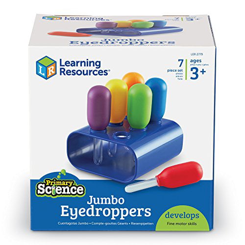 Childrens plastic science resources  Age 3+ 6 JUMBO EYE DROPPERS PIPETTES 