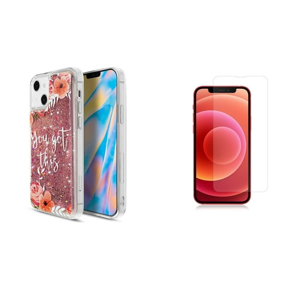 Liquid Glitter Case for iPhone 14 and Glass Screen Protector - You Got This