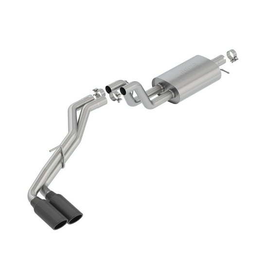 Borla S-Type Cat-Back Exhaust System for 2019-2023 Ford Ranger with Black Chrome Tips - Part #140789BC