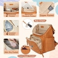 thumbnail image 4 of Mochila Omanmoli de piel grande para pañales con bolsas y almohadilla, 4 of 6