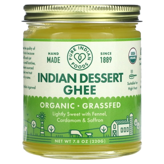 Pure Indian Foods Organic Indian Dessert Ghee, 7.8 oz (220 g)