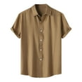thumbnail image 1 of Fashion Summer Men's Short Sleeve Solid Lapel Shirt - Simple Style for Beach, Daily & All Seasons, 1 of 6