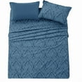 thumbnail image 3 of Lux Decor Collection Microfiber Bed Sheets Set, 4 Pc Twin XL Sheets, Fitted Sheet, Flat Sheet, Pillowcases, Navy Blue, 3 of 7