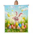 thumbnail image 1 of Erosebridal Rabbit Eggs Fleece Blanket 40x50 For Kids,Happy Easter Sherpa Throw,Floral Room Decorative,Lightweight, 1 of 7