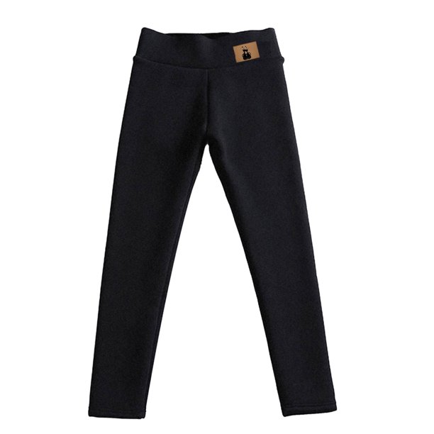 Gibobby leggings afelpados para mujer Las mujeres ocasionales de la imprimieron los pantalones largos calientes de la cintura de las del palmo(Negro, L)
