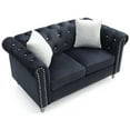 thumbnail image 4 of Maklaine 19" Contemporary Soft Velvet Upholstered Loveseat in Black, 4 of 5