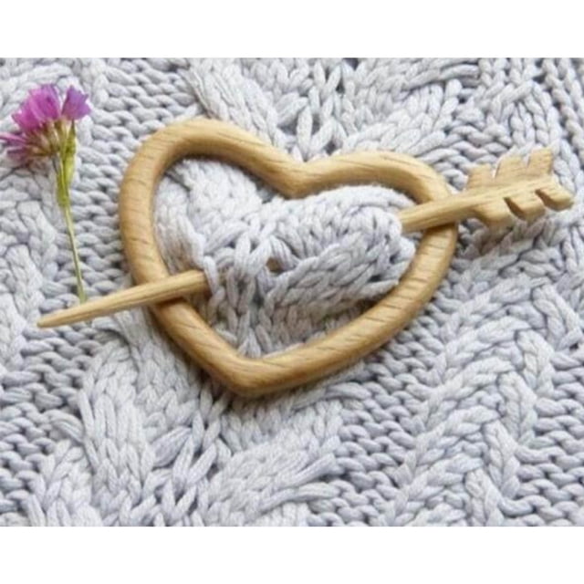 Pinza de broche de madera - Diseño de canguro y gato monos - Pinza y pasador de chal de madera natural - Accesorio vintage de 5-10 cm