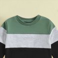 thumbnail image 4 of TOWED22 Toddler Baby Boy Clothes Fall Winter Color Block Crewneck Sweatshirt Tops and Pants 2 Piece Outfits Size:0-6 M,Color:Green, 4 of 6