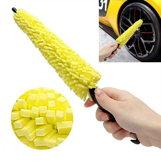 Cepillo limpiador de ruedas Jadeshay para neumáticos mango largo PP + esponja EVA
