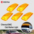 thumbnail image 2 of Cciyu Luz de marcador de cabina, 5 luces ámbar para techo superior, luz de circulación, cubierta de marcador de espacio para cabina, conjunto de marcador de cabina para Chevy GMC 1988-2000, 2 of 5
